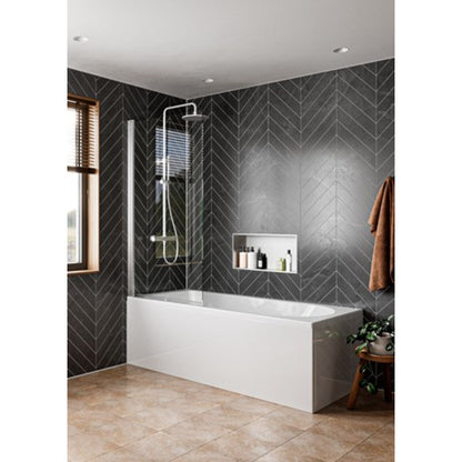 Crosswater Clear 6 Hinged Bath Screen 800mm