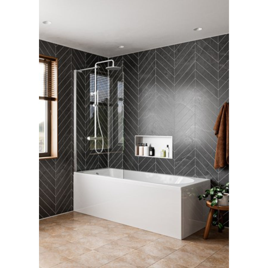 Crosswater Clear 6 Fixed Bath Screen 900mm