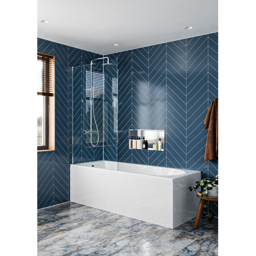 Crosswater Clear 6 Fixed Bath Screen 900mm