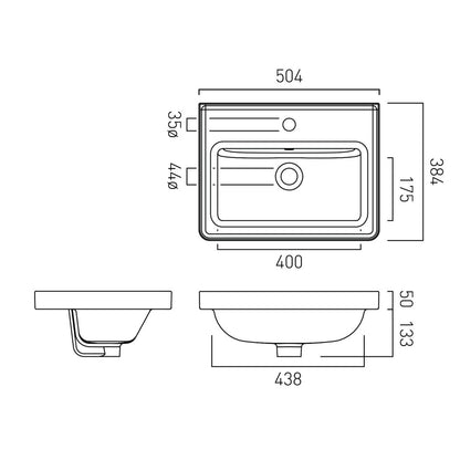 Vado Cameo 500mm Basin, Mineral Cast