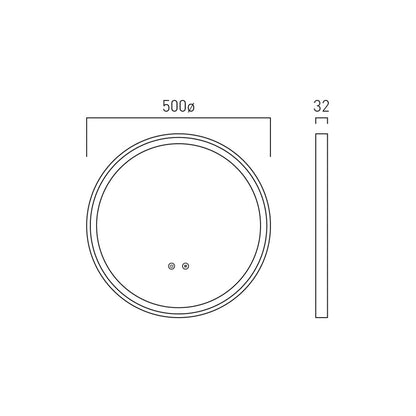 Vado Cameo Illuminated Round Mirror with Demister
