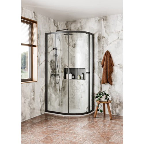 Crosswater Clear 6 Quadrant 1200 x 900mm Shower Enclosure Black