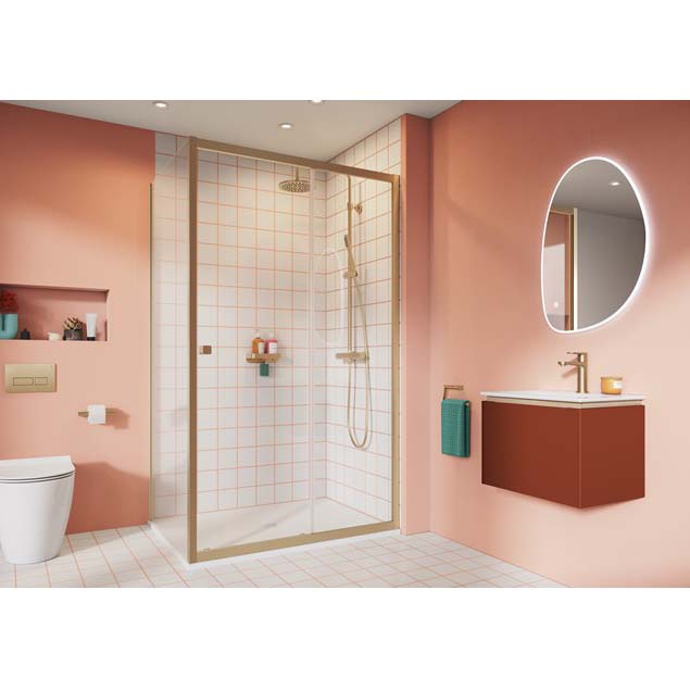 Crosswater Clear 6 1000mm Shower Side Panel Brushed Brass