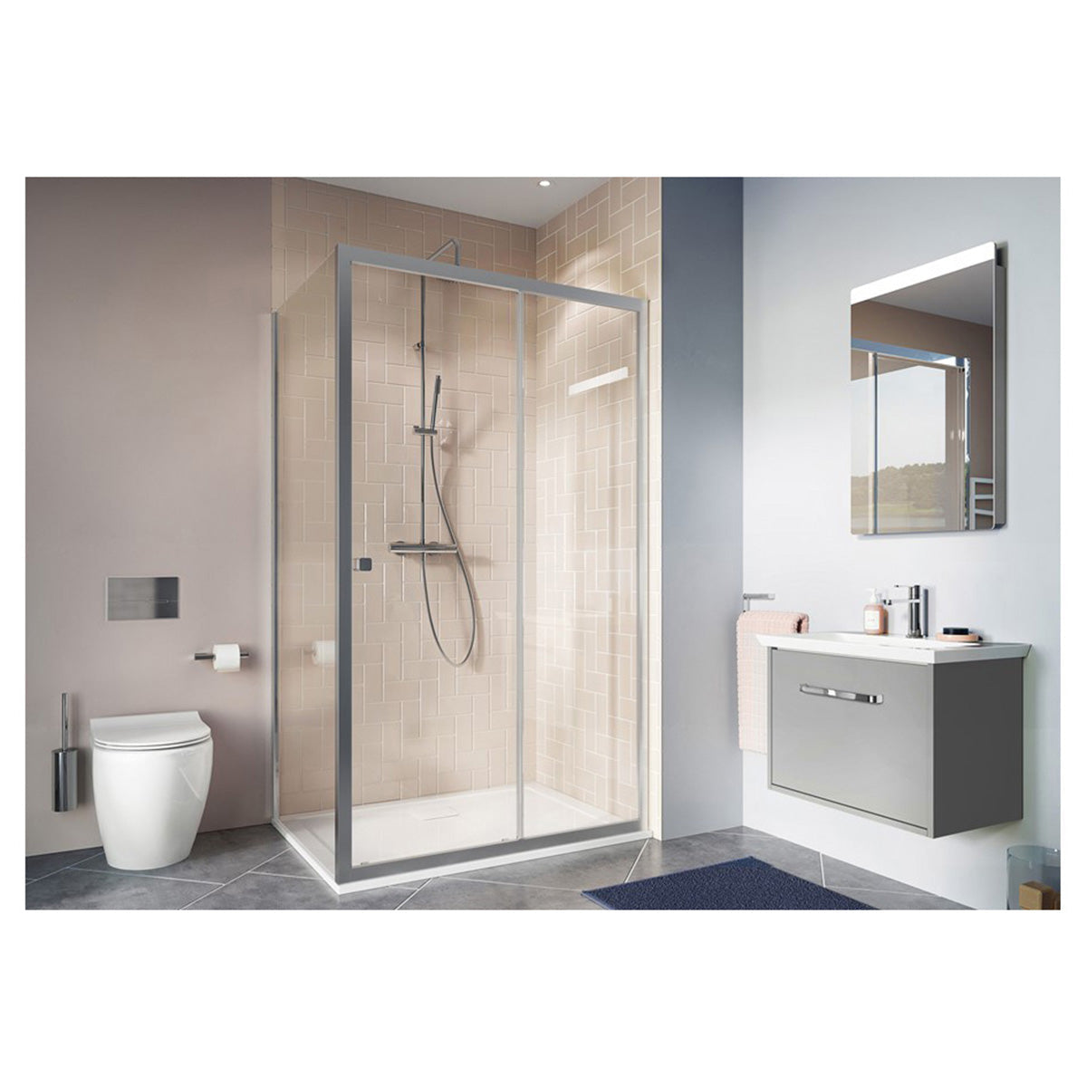 Crosswater Clear 6 Single Sliding Door