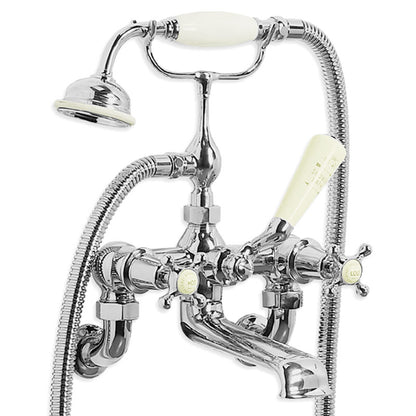 Lefroy Brooks Connaught Wall Mounted Bath Shower Mixer With Hose & Handset (choose finish)