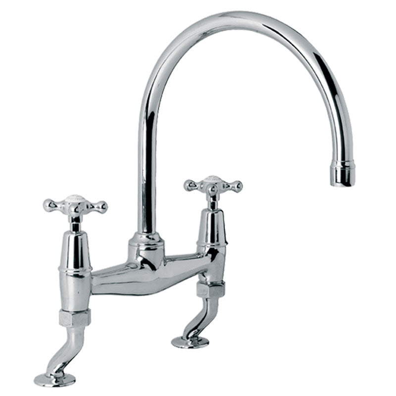 Lefroy Brooks Connaught Handle Deck Mounted Bridge Kitchen Sink Mixer CH1517 (choose finish)