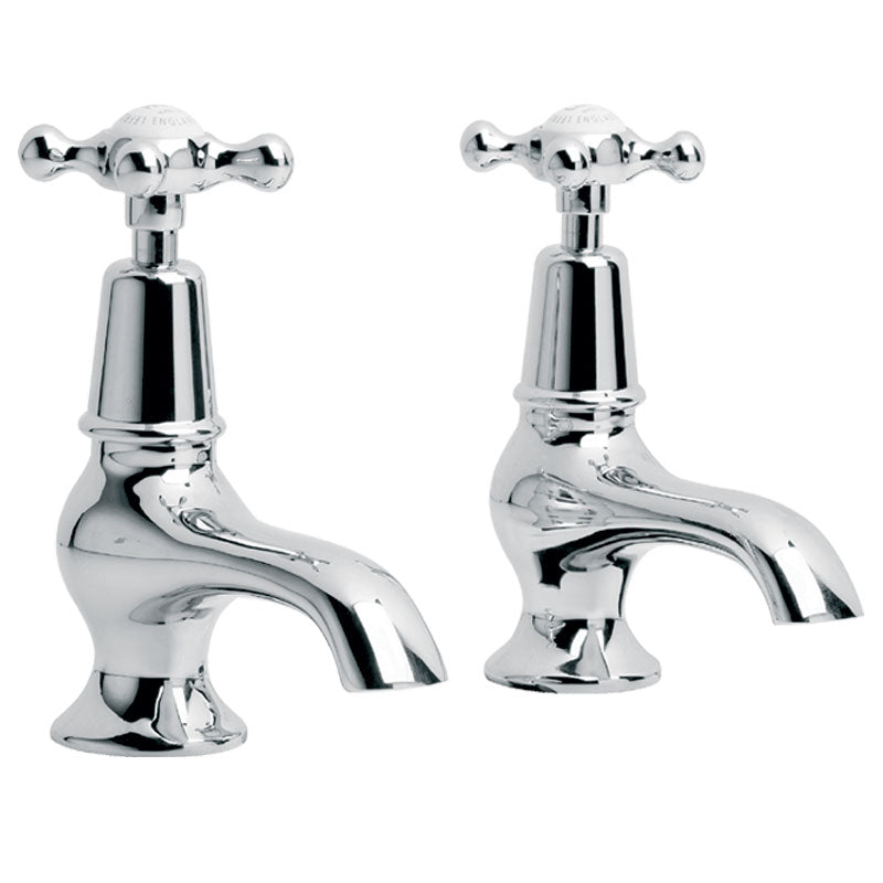 Lefroy Brooks Connaught Bath Pillar Taps (choose finish)