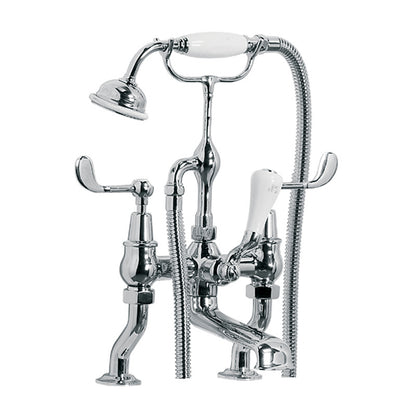 Lefroy Brooks Connaught Lever Deck Mounted Bath Shower Mixer With Hose & Handset (choose finish)
