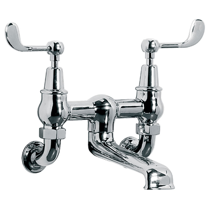 Lefroy Brooks Connaught Lever Wall Mounted Bath Filler - A/Gold