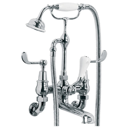 Lefroy Brooks Connaught Lever W/Mounted Bath Mixer & Handset - Chrome