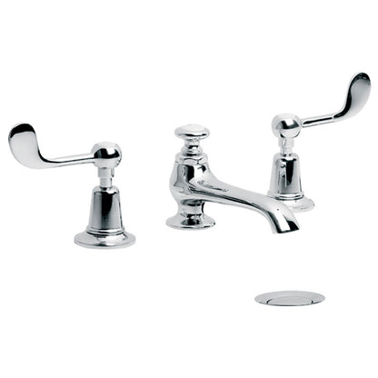 Lefroy Brooks Connaught Lever 3 Hole Basin Mixer Set With Pop Up Waste (choose finish)