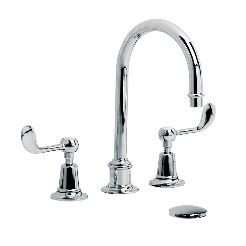 Lefroy Brooks Connaught Lever Tubular 3 Hole Basin Mixert Set With Click Up Waste (choose finish)
