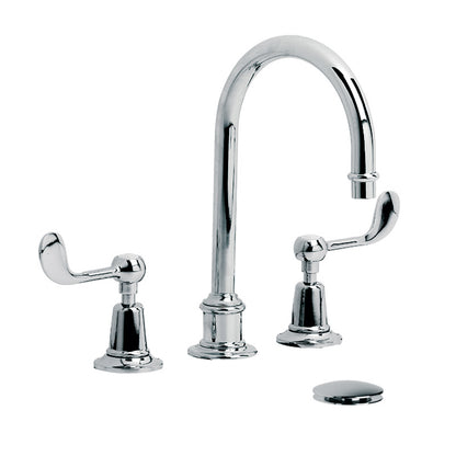 Lefroy Brooks Connaught Lever Tubular 3 Hole Basin Mixert Set With Click Up Waste (choose finish)
