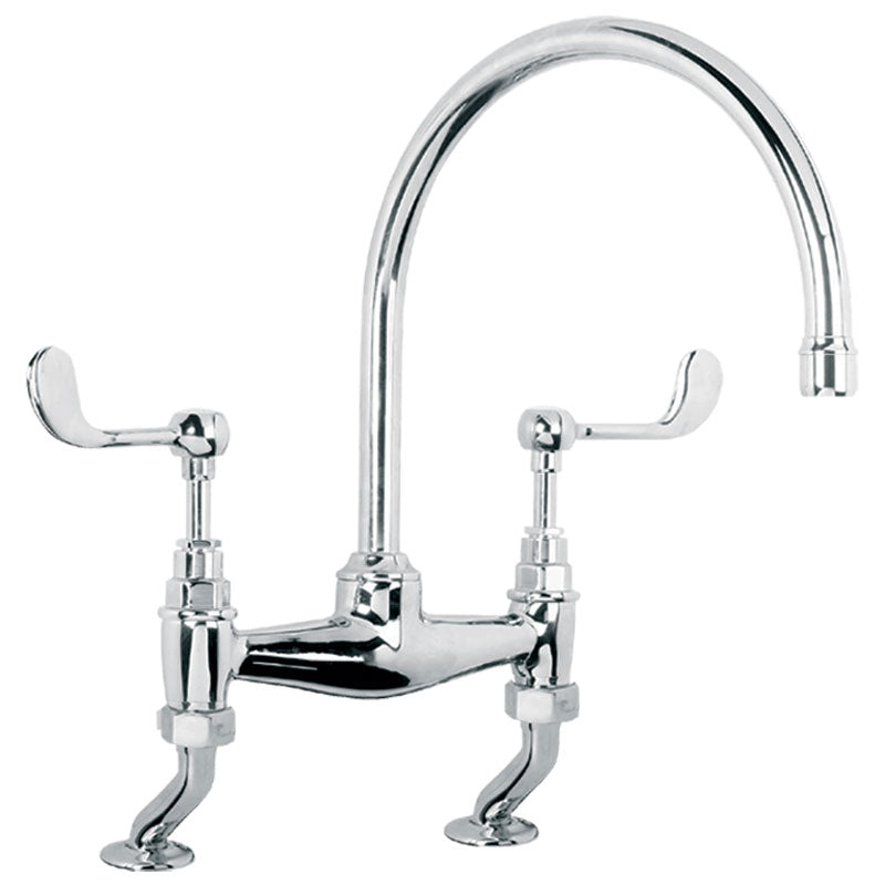 Lefroy Brooks Connaught Lever Deck Mounted Bridge Kitchen Sink Mixer CL1517 (choose finish)