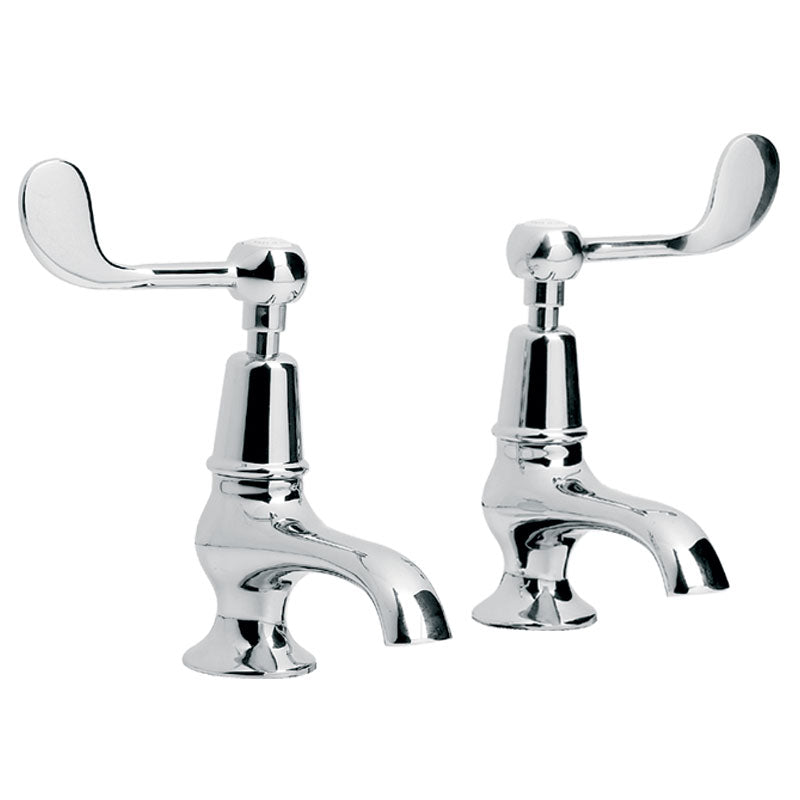 Lefroy Brooks Connaught Lever Basin Pillar Taps (choose finish)