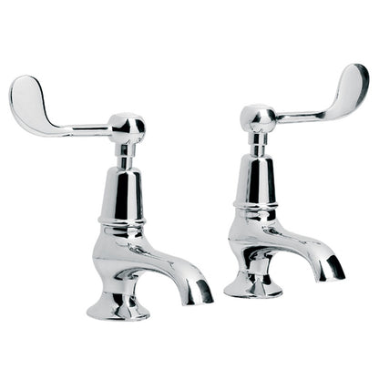 Lefroy Brooks Connaught Lever Basin Pillar Taps (choose finish)