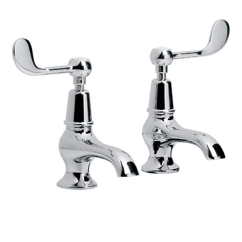 Lefroy Brooks Connaught Lever Bath Pillar Taps (choose finish)