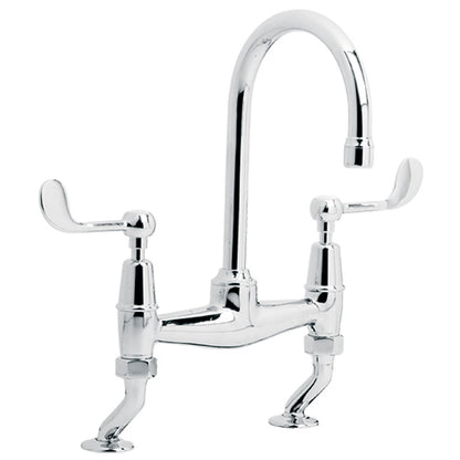 Lefroy Brooks Classic Connaught Lever Bridge Basin Mixer