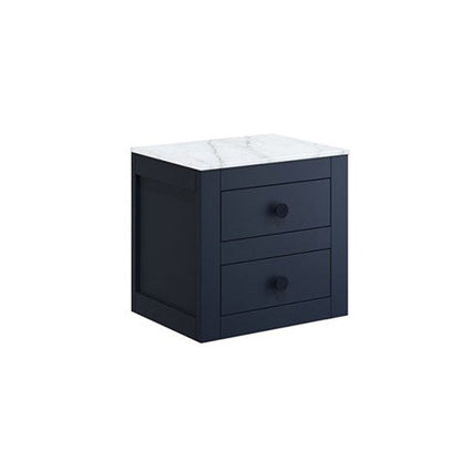 Crosswater Canvass 485 Double Drawer Unit with Carrara Marble Effect Worktop