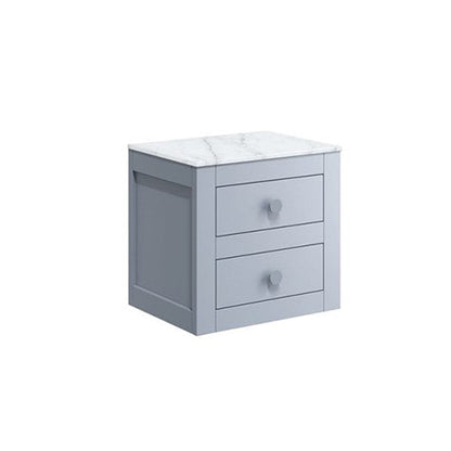 Crosswater Canvass 485 Double Drawer Unit with Carrara Marble Effect Worktop