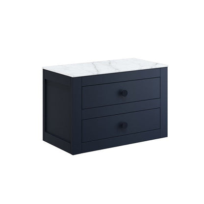 Crosswater Canvass 700 Double Drawer Unit with Carrara Marble Effect Worktop