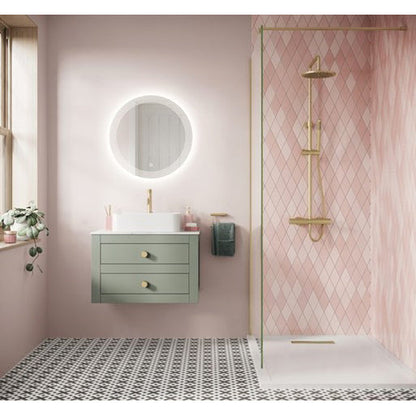 Crosswater Canvass 700 Double Drawer Unit with Carrara Marble Effect Worktop