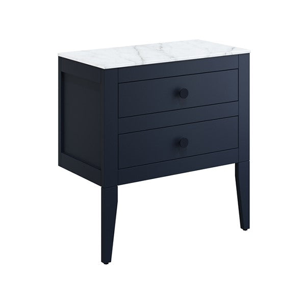 Crosswater Canvass 700 Double Drawer Unit with Carrara Marble Effect Worktop