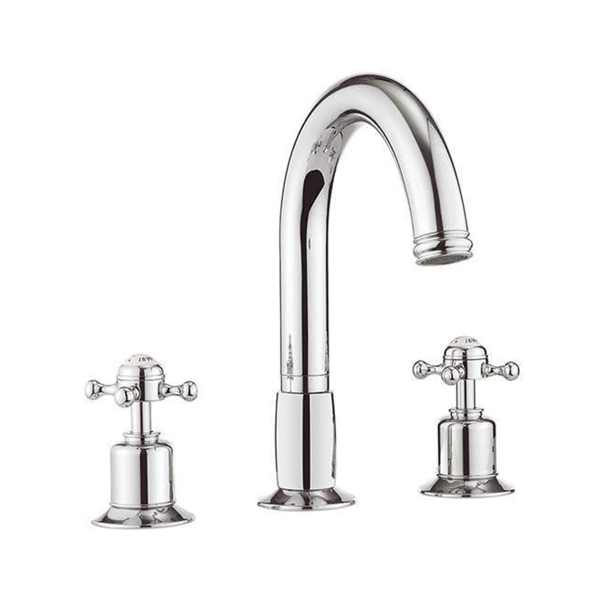 Crosswater Belgravia 3 Hole Bath Filler Tap (Crosshead, Chrome).
