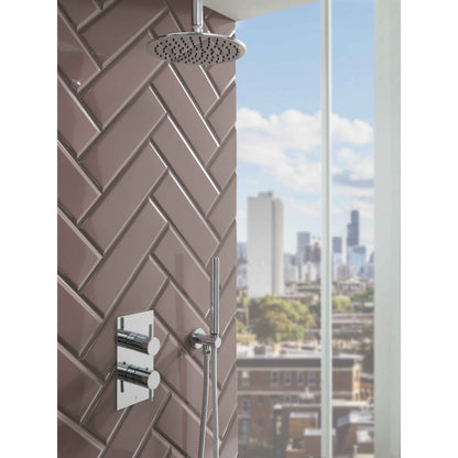 Just Taps Plus Florence Thermostatic Concealed 2 Outlet Shower Valve, Designer Handle