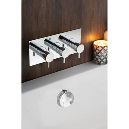 Just Taps Plus Florence Thermostatic Concealed 3 Outlet Shower Valve, Horizontal, Designer Handle
