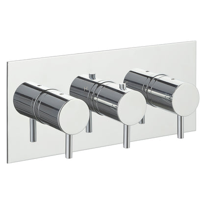 Just Taps Plus Florence Thermostatic Concealed 3 Outlet Shower Valve, Horizontal, Designer Handle