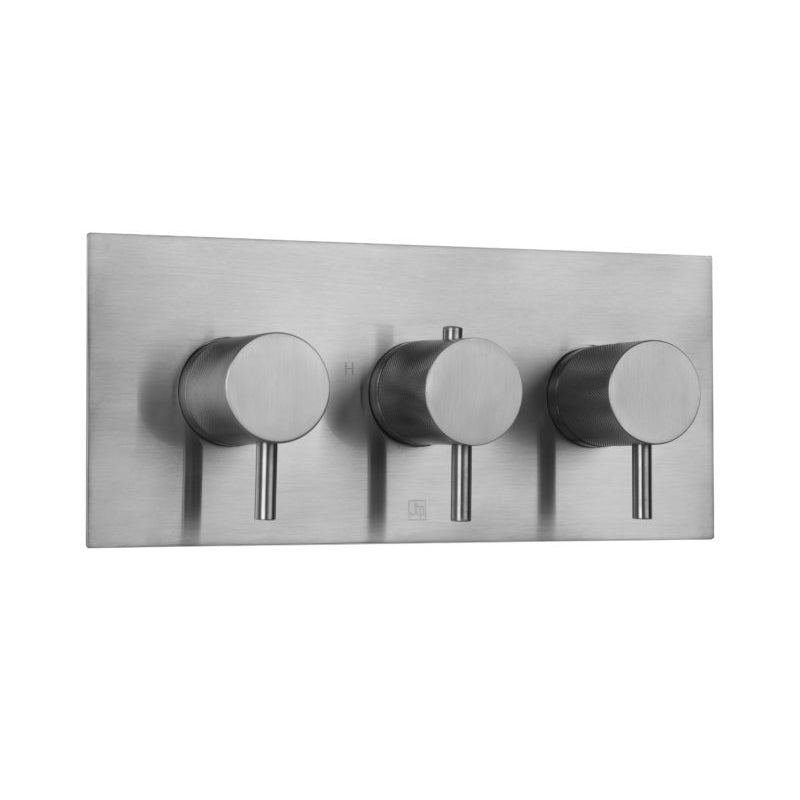 Just Taps Plus Vos Thermostatic Concealed 2 Outlet Shower Valve, Horizontal with Designer Handles
