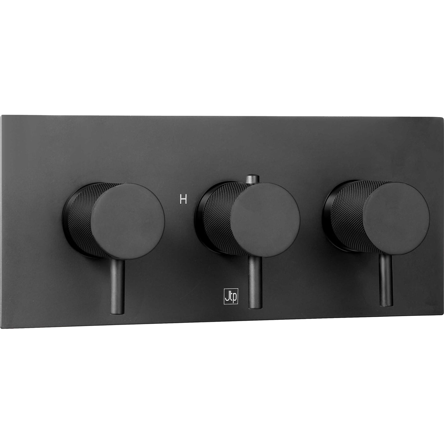 Just Taps Plus Vos Thermostatic Concealed 3 Outlet Shower Valve, Horizontal with Designer Handles