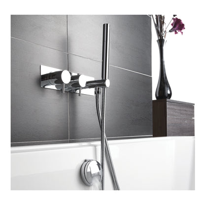 Just Taps Plus Florence Thermostatic Concealed 2 Outlet Shower Valve, Designer Handle with Attached Handset