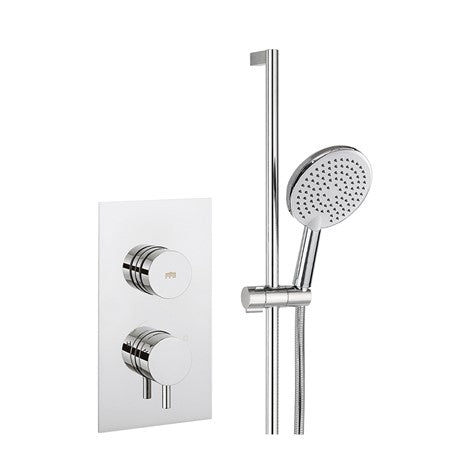 Crosswater Dial Kai Lever Trim Single Outlet Thermostatic Shower Valve with Slide Rail & Handset
