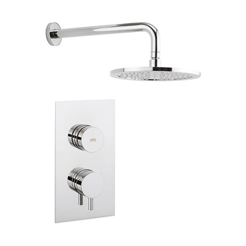 Crosswater Dial Kai Lever Trim Single Outlet Thermostatic Shower Valve with Fixed Head & Arm