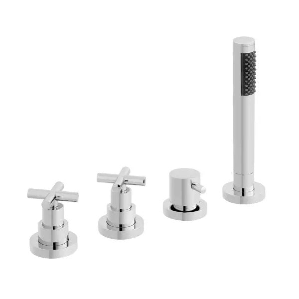 VADO Elements Bath Shower Mixer - Bath Filler Waste with Overflow - Chrome Finish