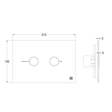 Just Taps Plus Metal Pneumatic Flush Plate