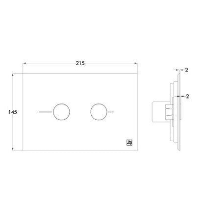 Just Taps Plus Metal Pneumatic Flush Plate