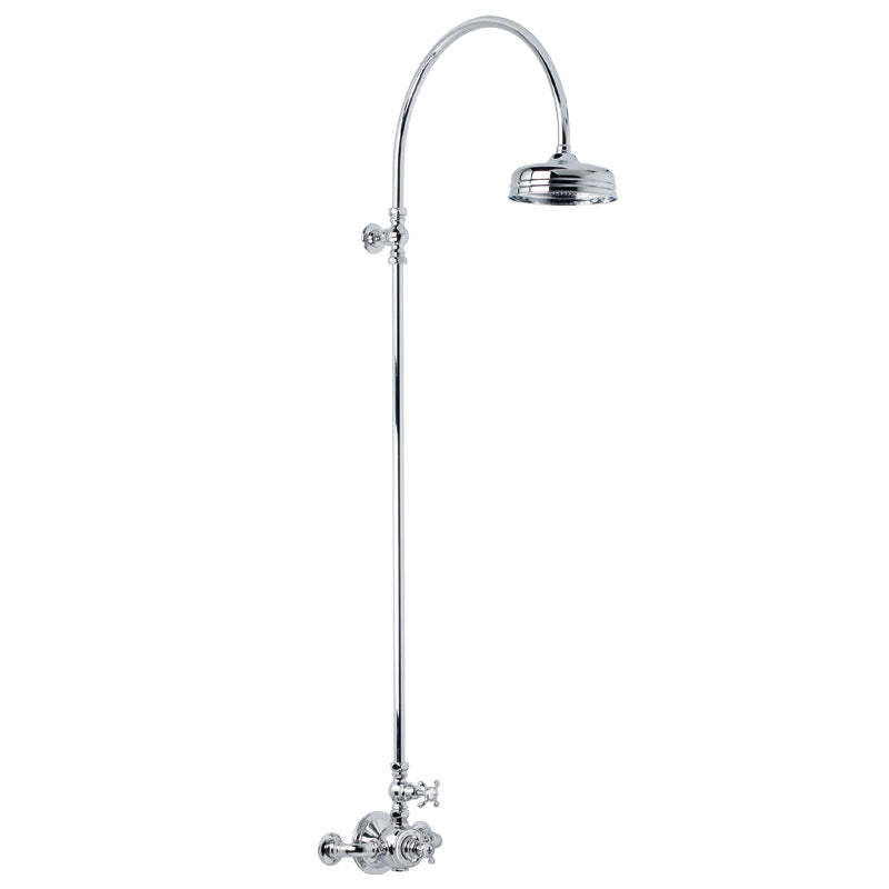 Lefroy Brooks La Chapelle Shower Mixer, Riser & 200mm Head - Chrome