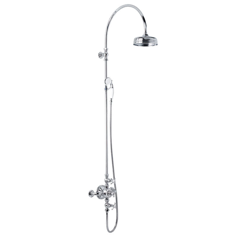 Lefroy Brooks La Chapelle Shower Mixer, 200mm Head & Handset - Nickel
