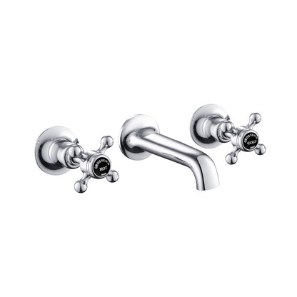 Just Taps Plus Grosvenor 3 Hole Wall Mounted Basin Mixer