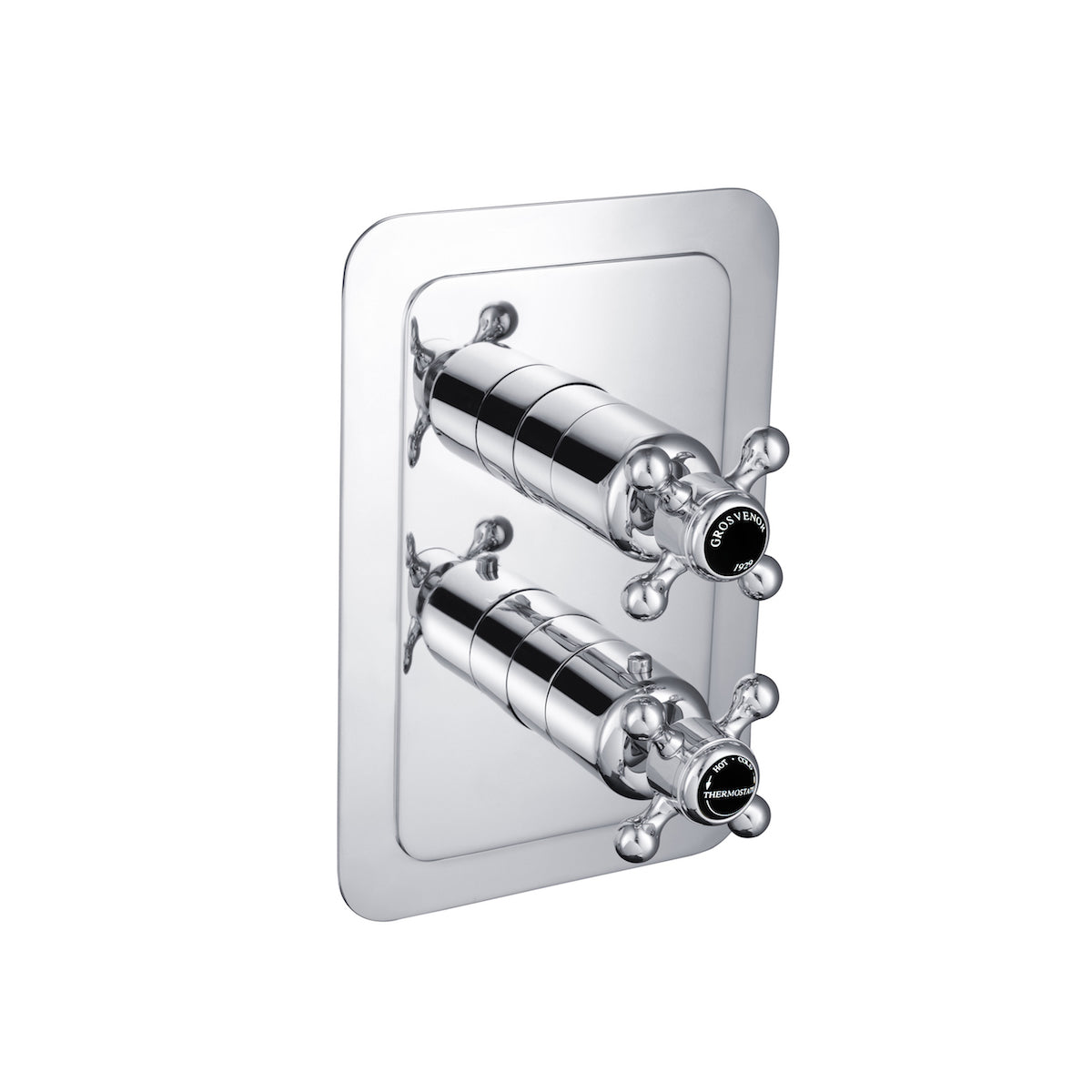 Just Taps Plus Grosvenor Thermostatic Concealed 2 Outlet Shower Valve - Vertical