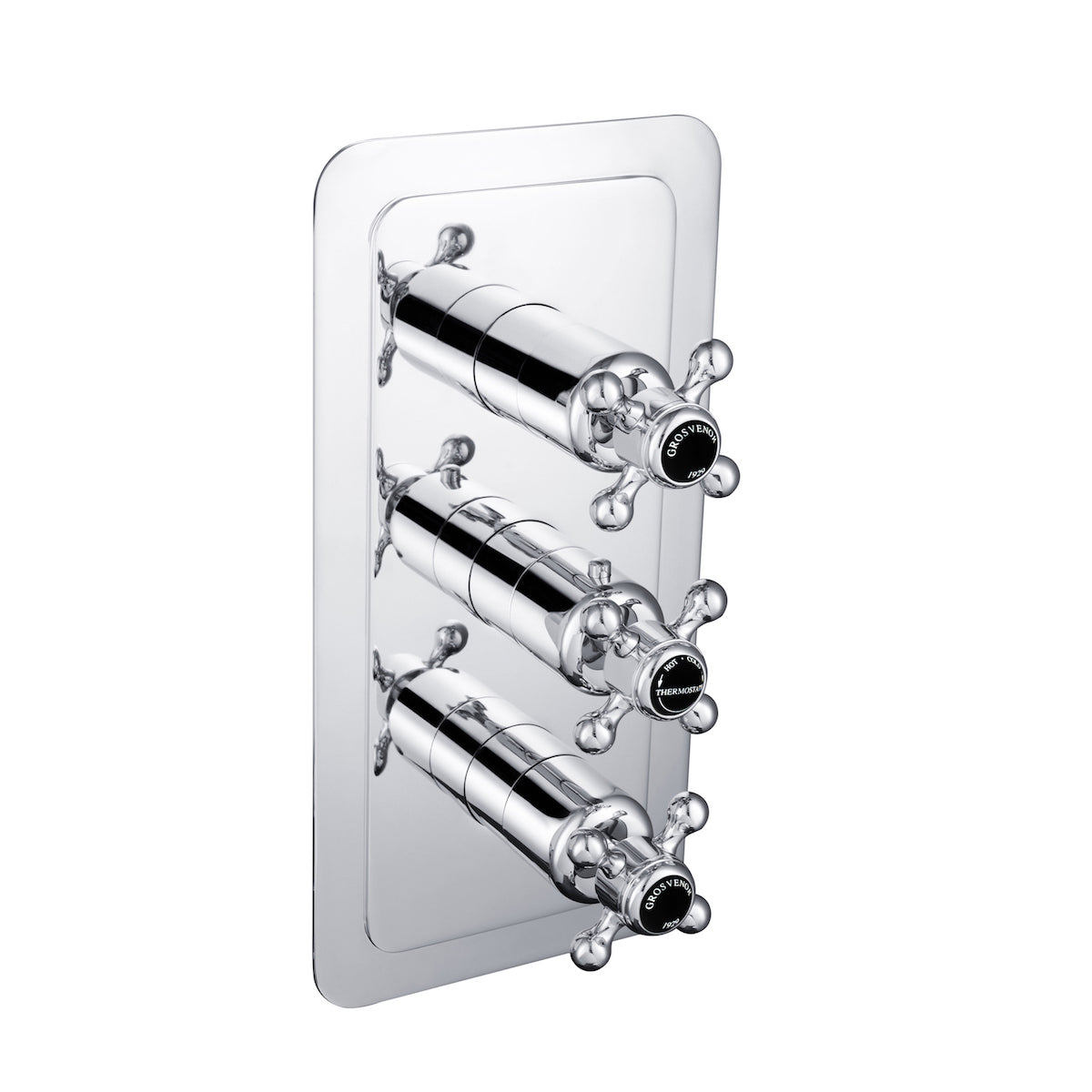 Just Taps Plus Grosvenor Thermostatic Concealed 3 Outlet Shower Valve - Vertical