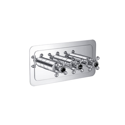 Just Taps Plus Grosvenor Thermostatic Concealed 2 Outlet Shower Valve - Horizontal