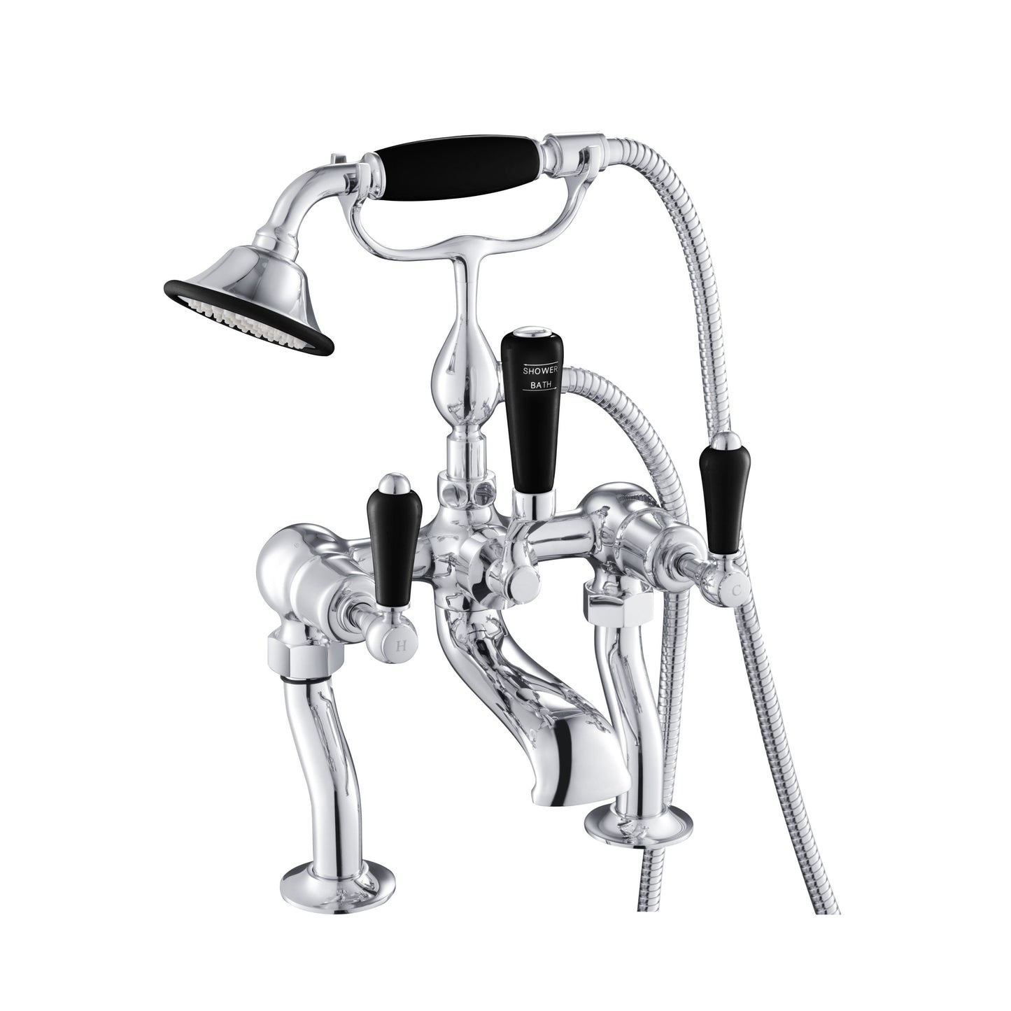 Just Taps Plus Grosvenor Deck Mounted Bath Shower Mixer with Kit