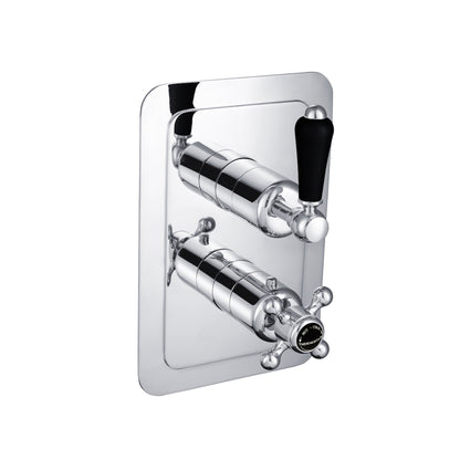 Just Taps Plus Grosvenor Thermostatic Concealed 2 Outlet Shower Valve, Vertical