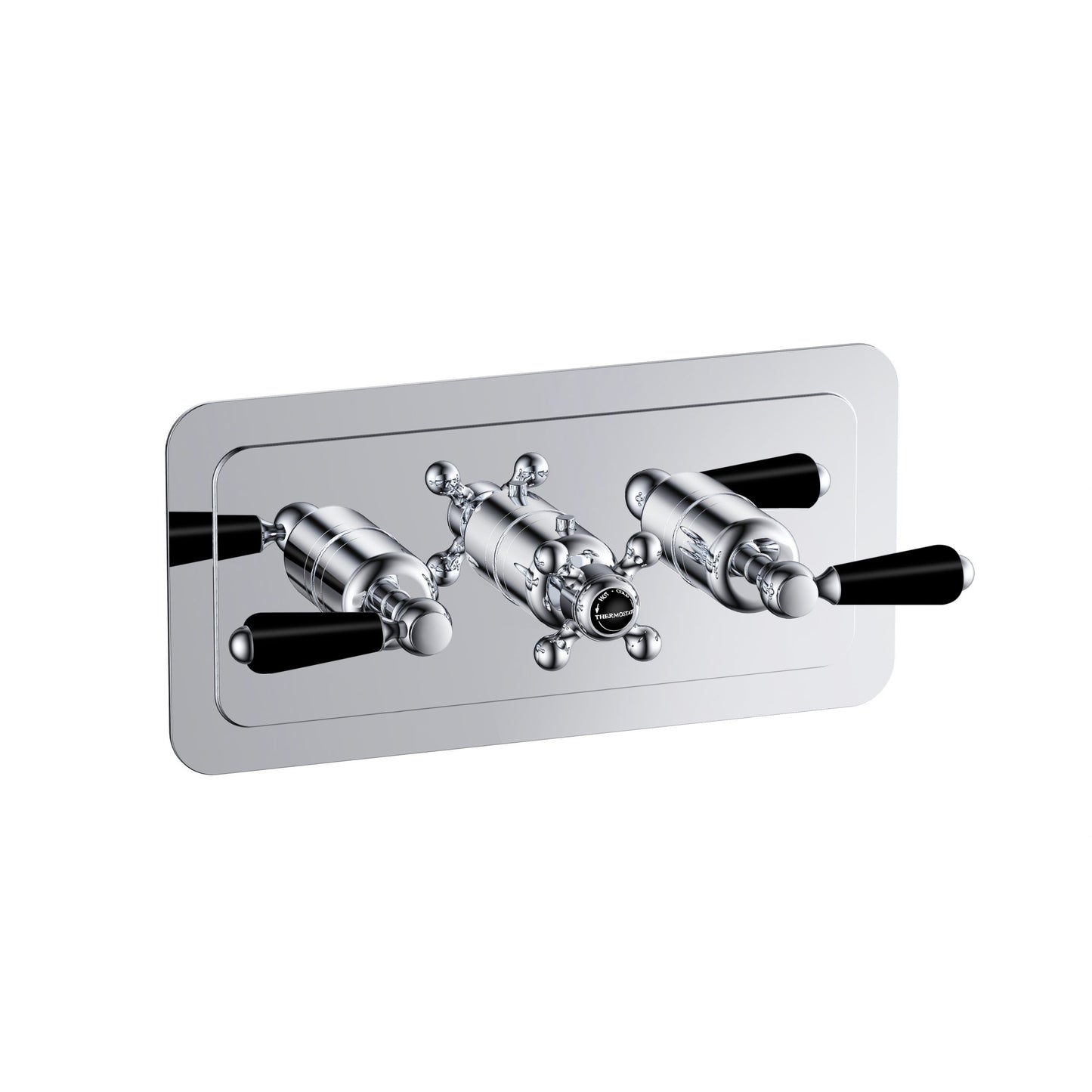 Just Taps Plus Grosvenor Thermostatic Concealed 3 Outlet Shower Valve, Horizontal