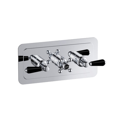 Just Taps Plus Grosvenor Thermostatic Concealed 3 Outlet Shower Valve, Horizontal