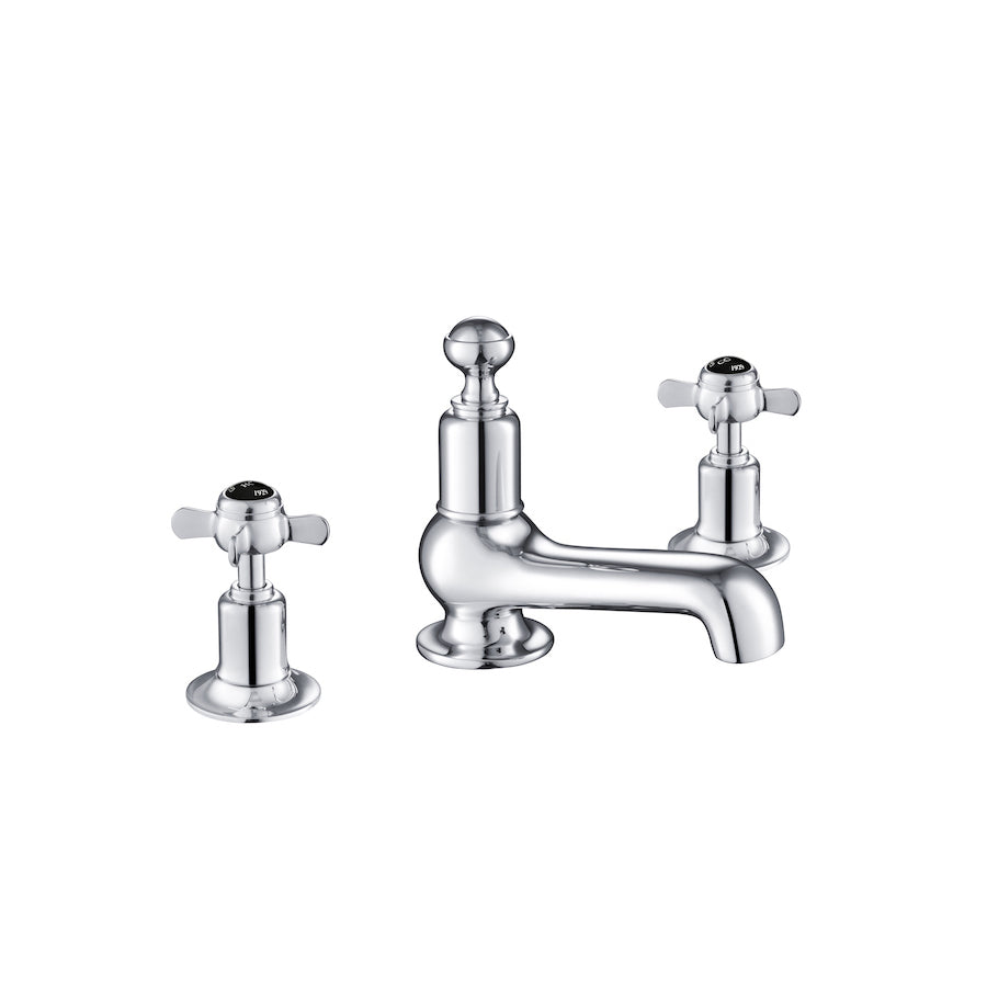 Just Taps Plus Grosvenor 3 Hole Deck Mounted Basin Mixer